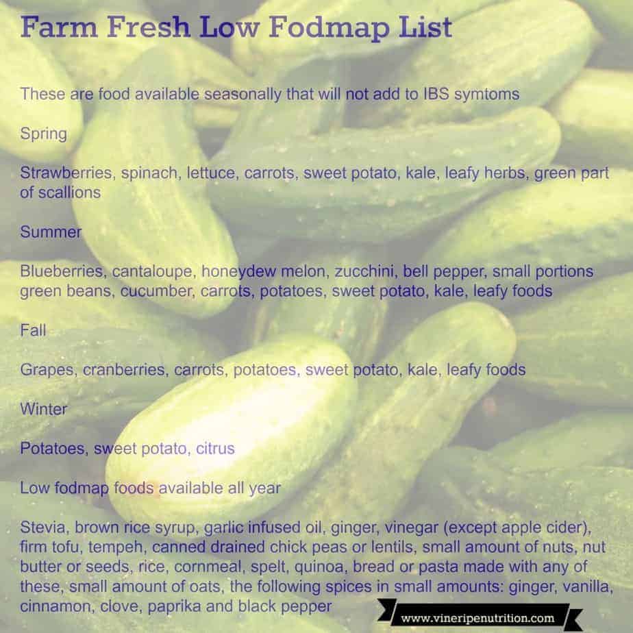 farm fresh low fodmap list