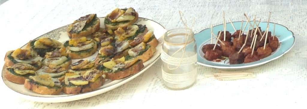 Little toasts with seasonal roasted vegetables makes an elegant appetizer.