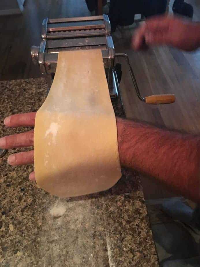 My husband making pasta