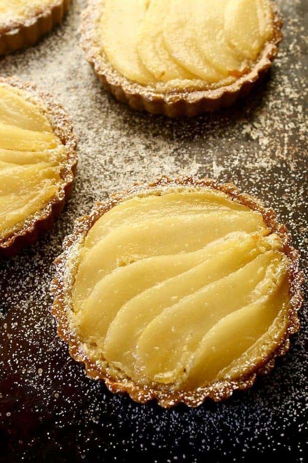 Mini Pear and Almond Tarts with a Whole Wheat Crust